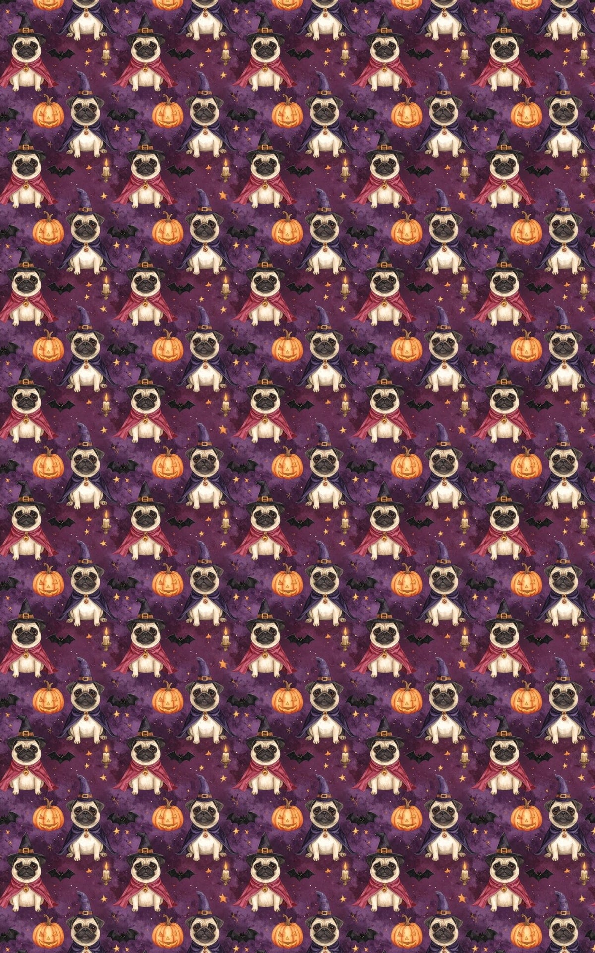 Gothic Halloween Pug Wrapping Paper - London Penny Gift Wrap