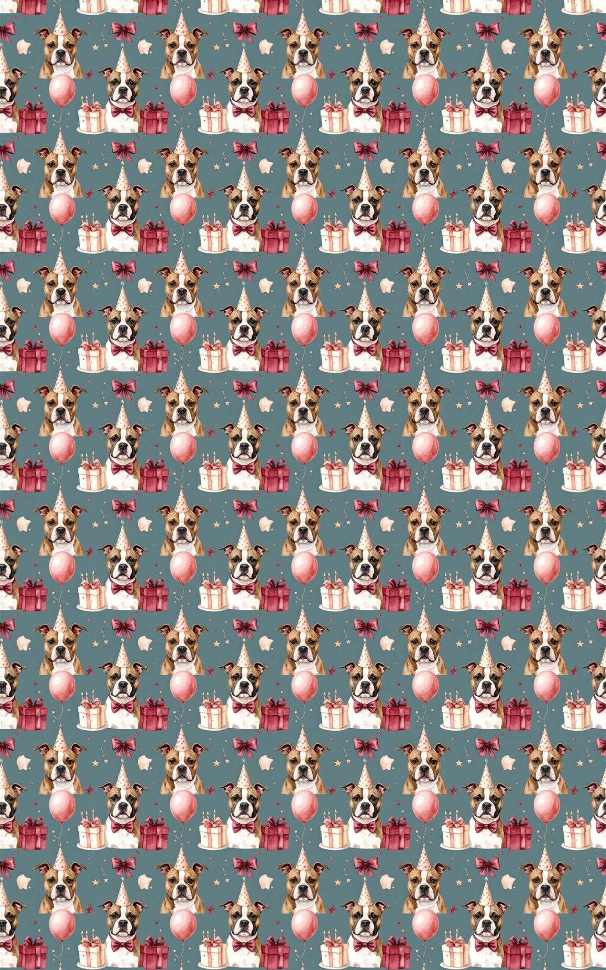 Birthday Staffy Celebration Wrapping Paper - London Penny Gift Wrap