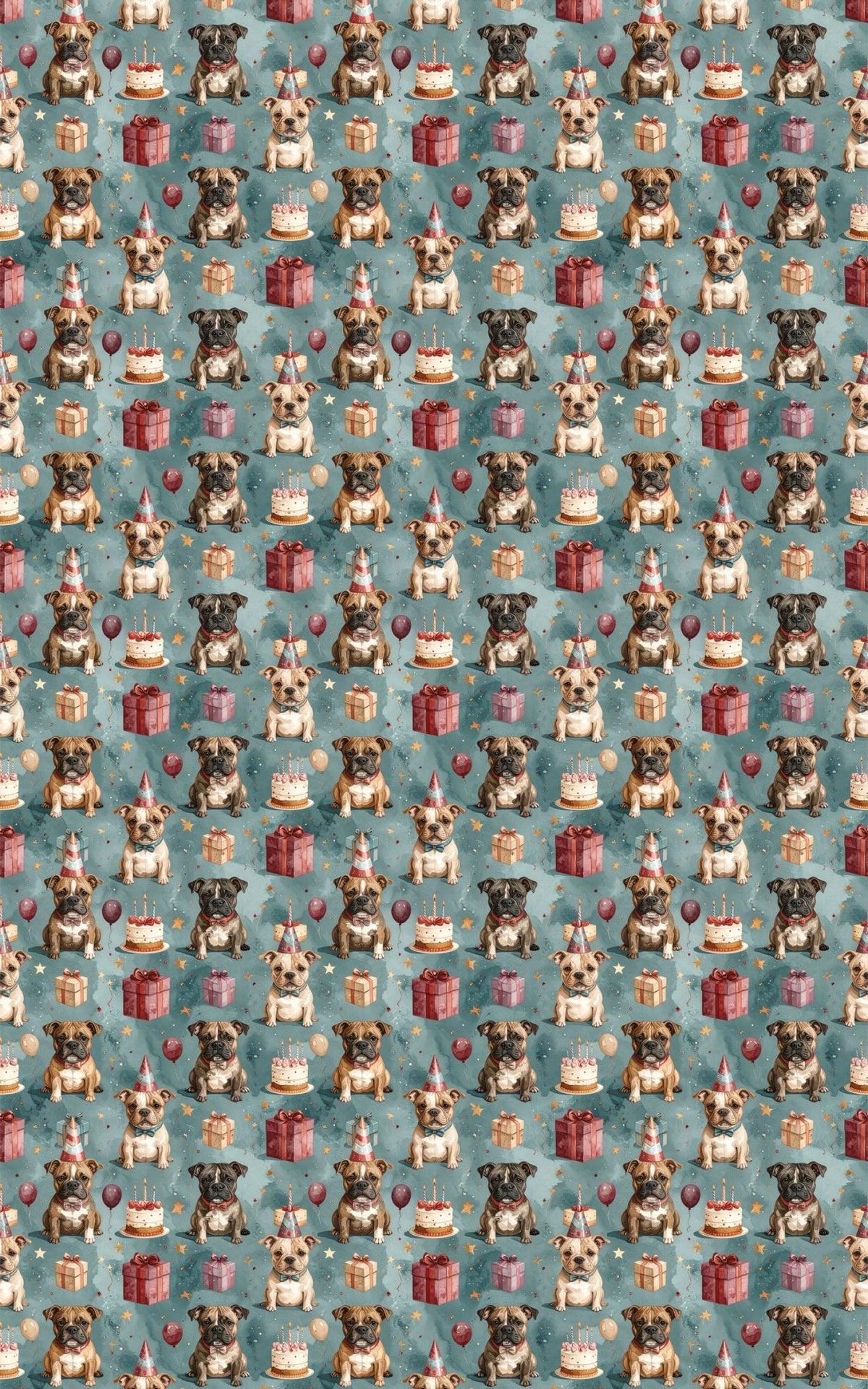 Happy Birthday Staffy Wrapping Paper - London Penny Gift Wrap