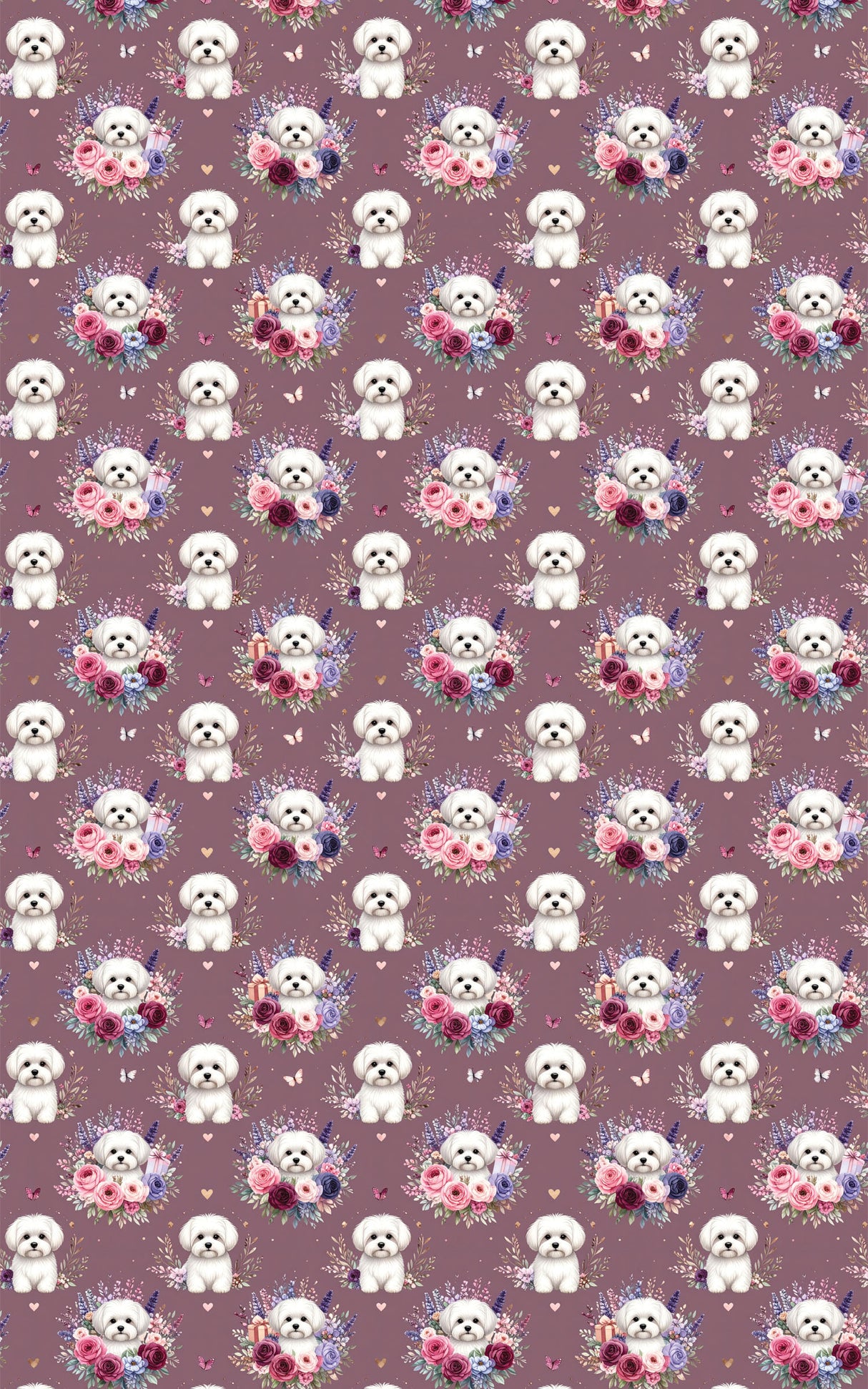 Floral Maltese Mother’s Day Wrapping Paper