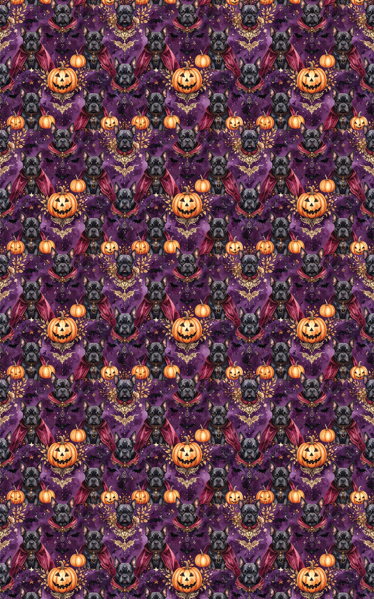 Gothic Halloween Staffies Wrapping Paper
