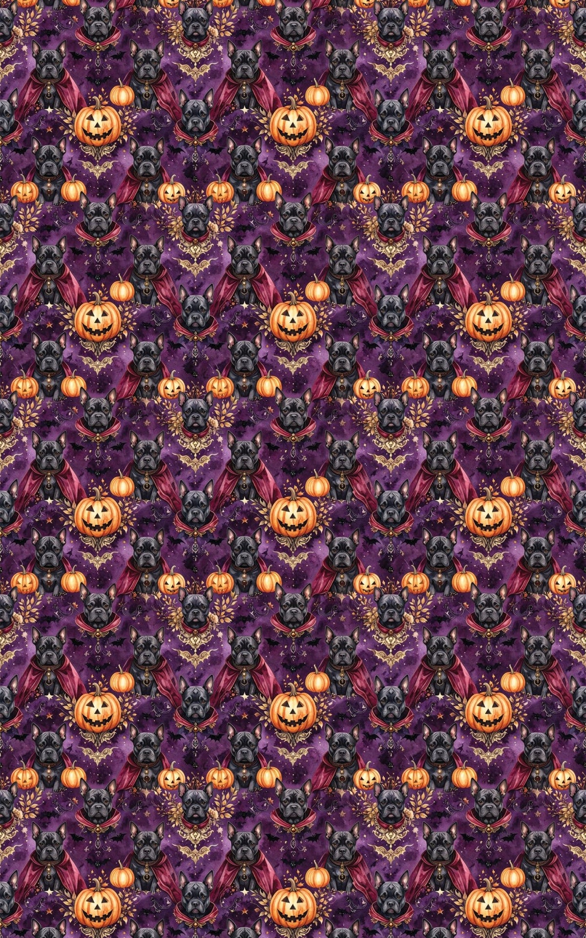 Gothic Halloween Staffies Wrapping Paper - London Penny Gift Wrap