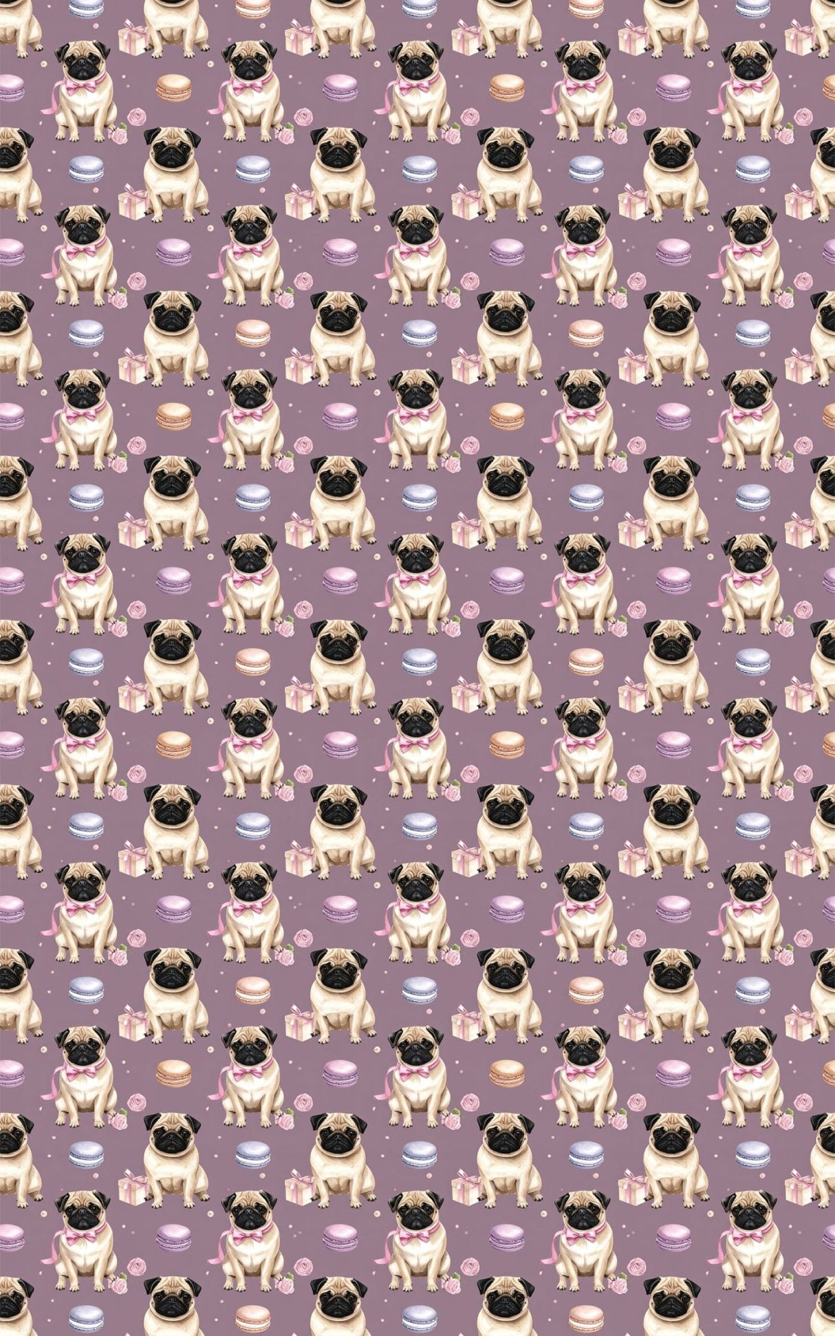 Parisian Pug Celebration Wrapping Paper - London Penny Gift Wrap
