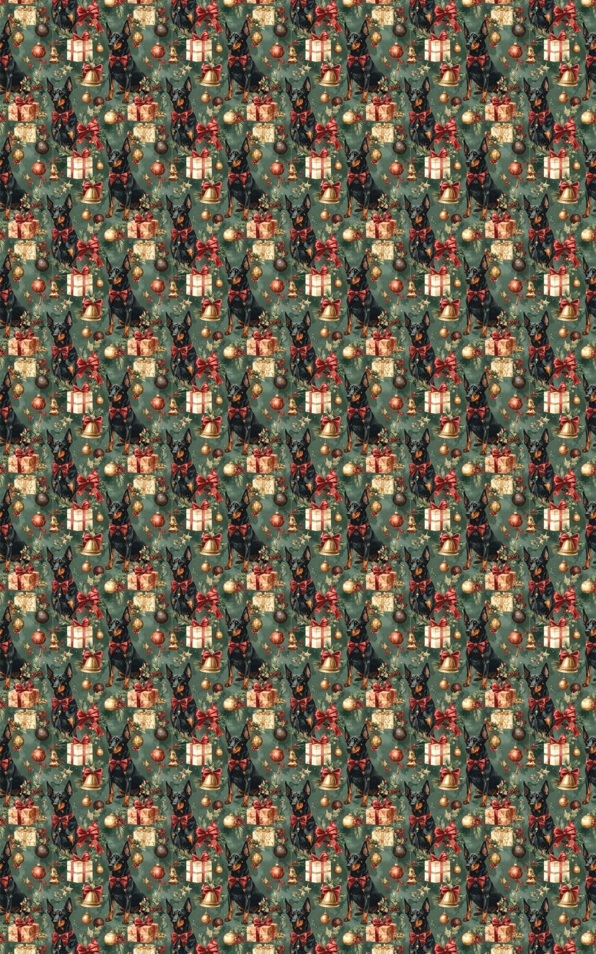 Victorian Christmas Doberman Wrapping Paper - London Penny Gift Wrap