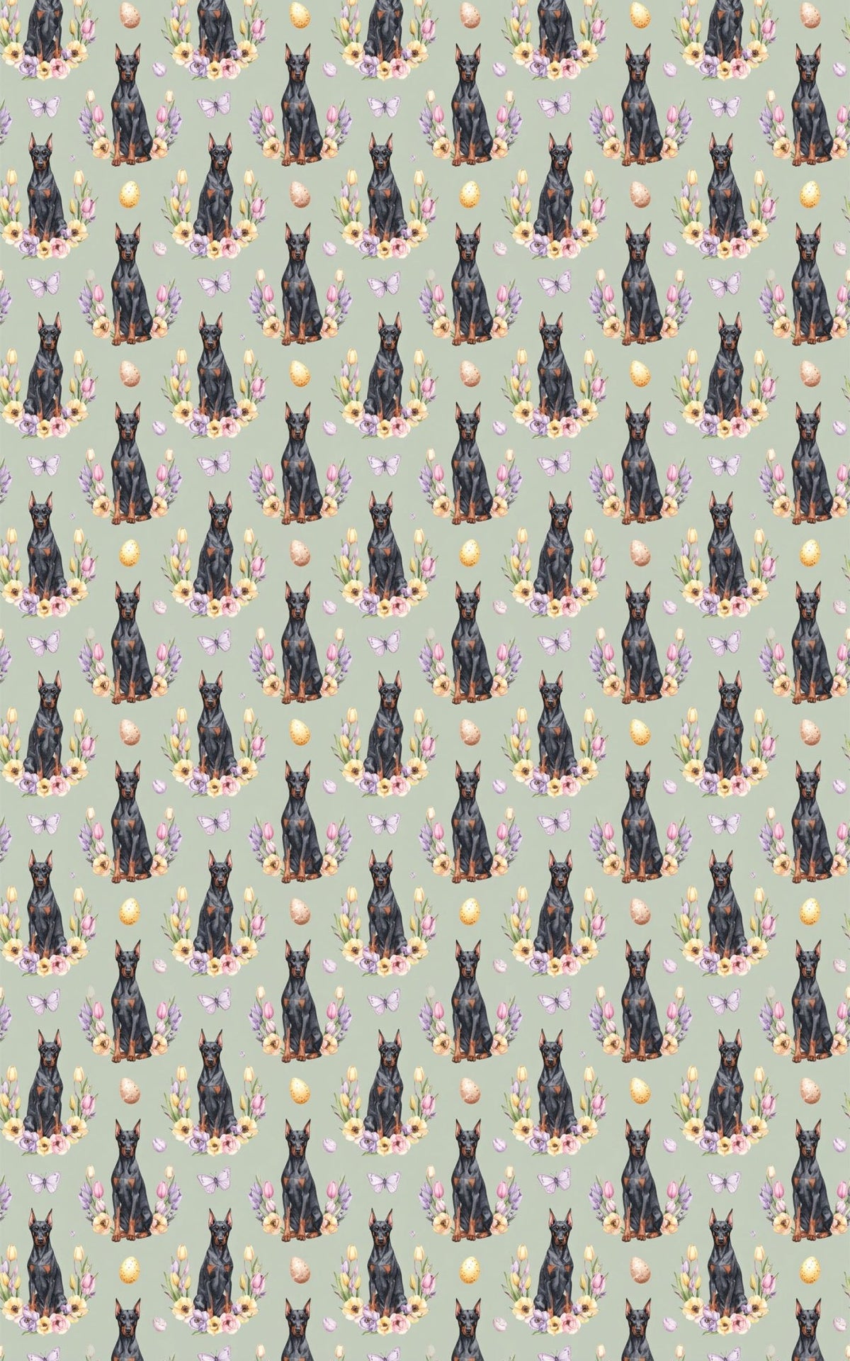 Easter Blooms Doberman Wrapping Paper - London Penny Gift Wrap