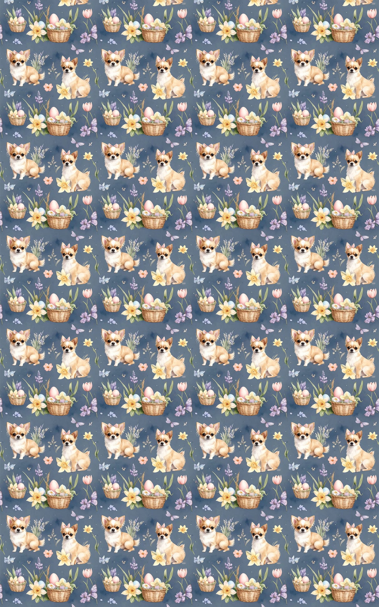 Chihuahua’s Easter Meadow Wrapping Paper