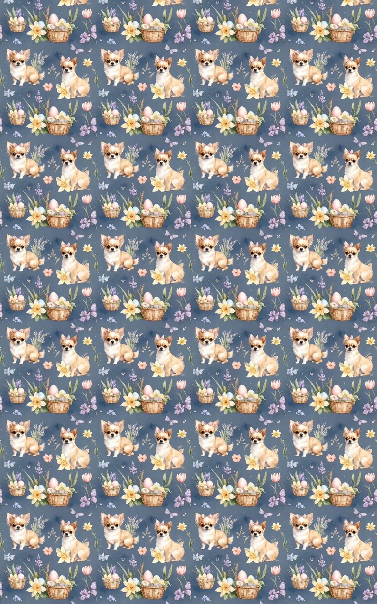 Chihuahua’s Easter Meadow Wrapping Paper - London Penny Gift Wrap