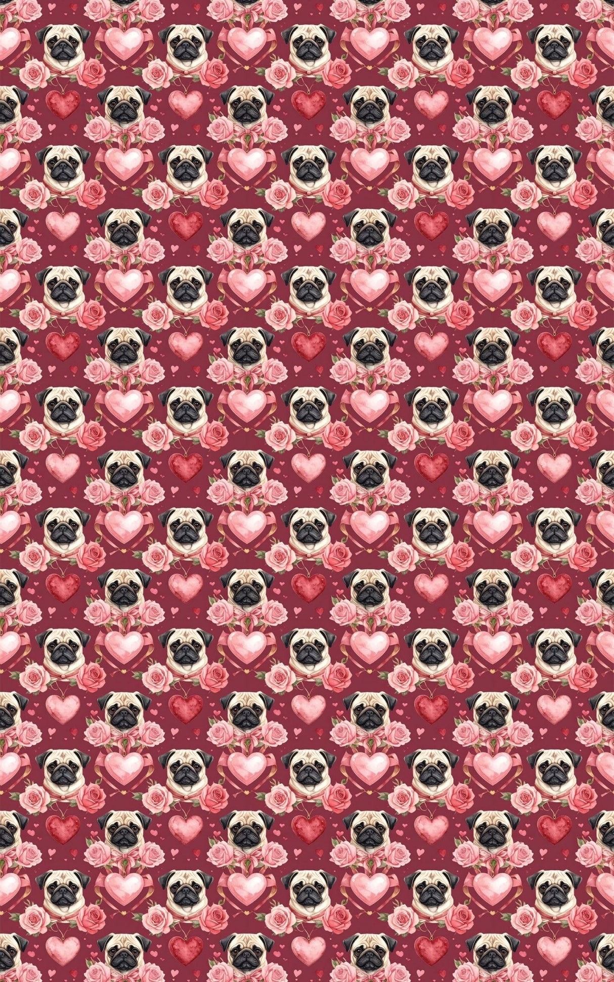 Valentine’s Pug Sweethearts Wrapping Paper - London Penny Gift Wrap