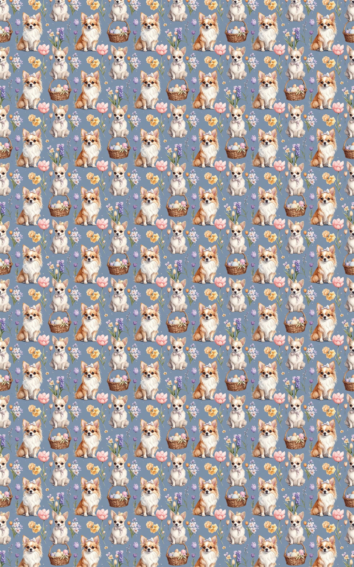 Easter Chihuahua Garden Wrapping Paper
