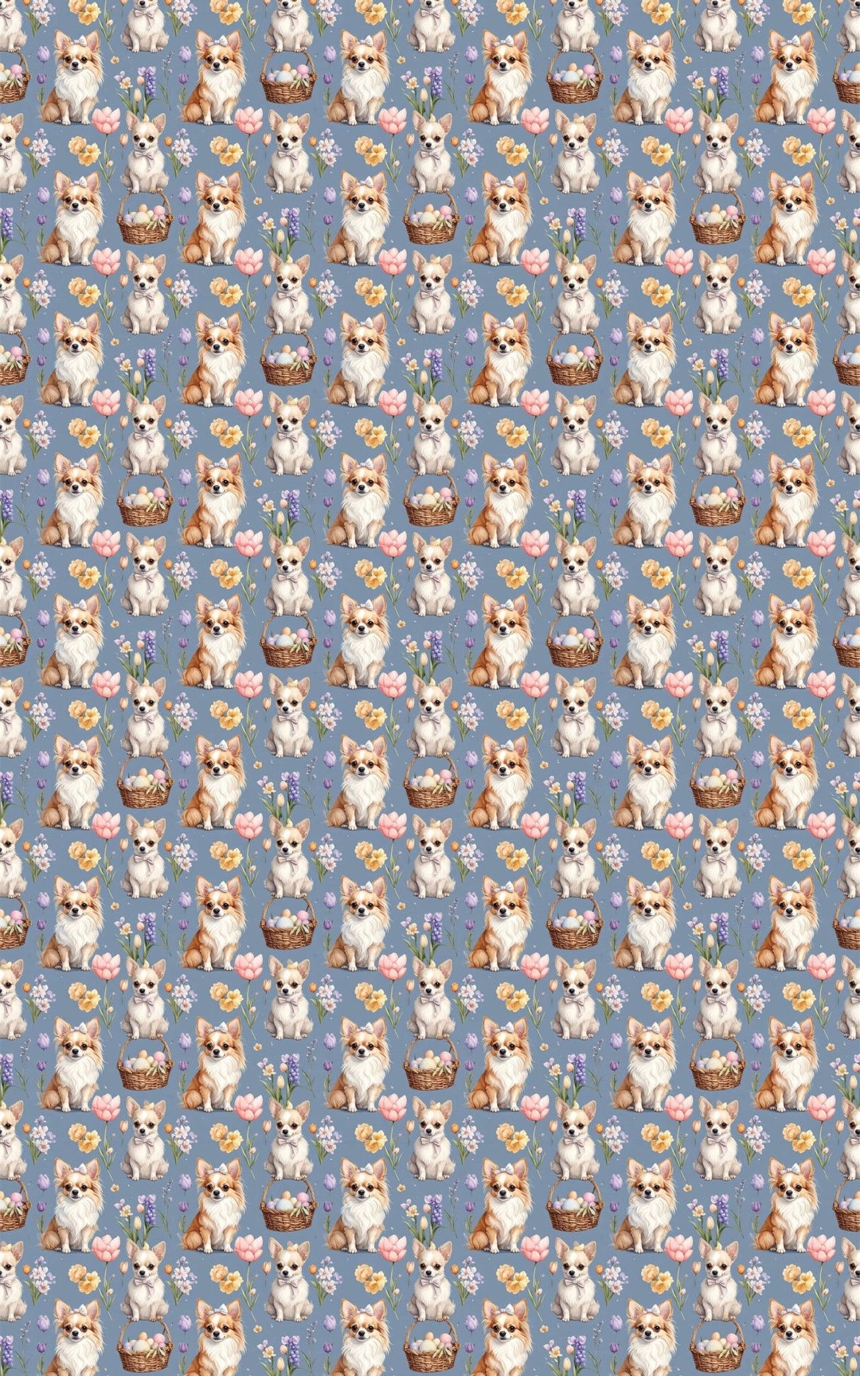 Easter Chihuahua Garden Wrapping Paper - London Penny Gift Wrap
