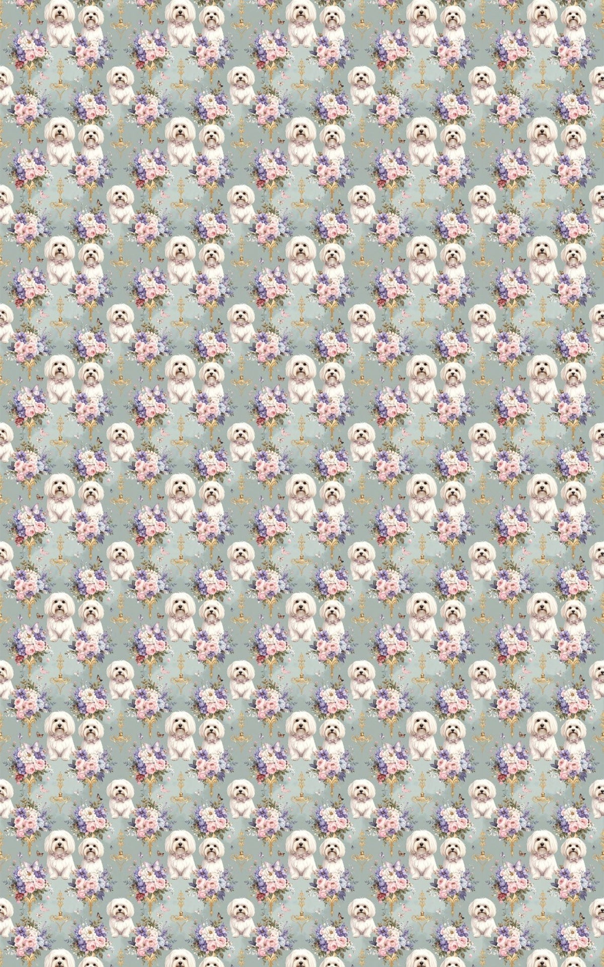 Maltese Garden Party Wrapping Paper - London Penny Gift Wrap