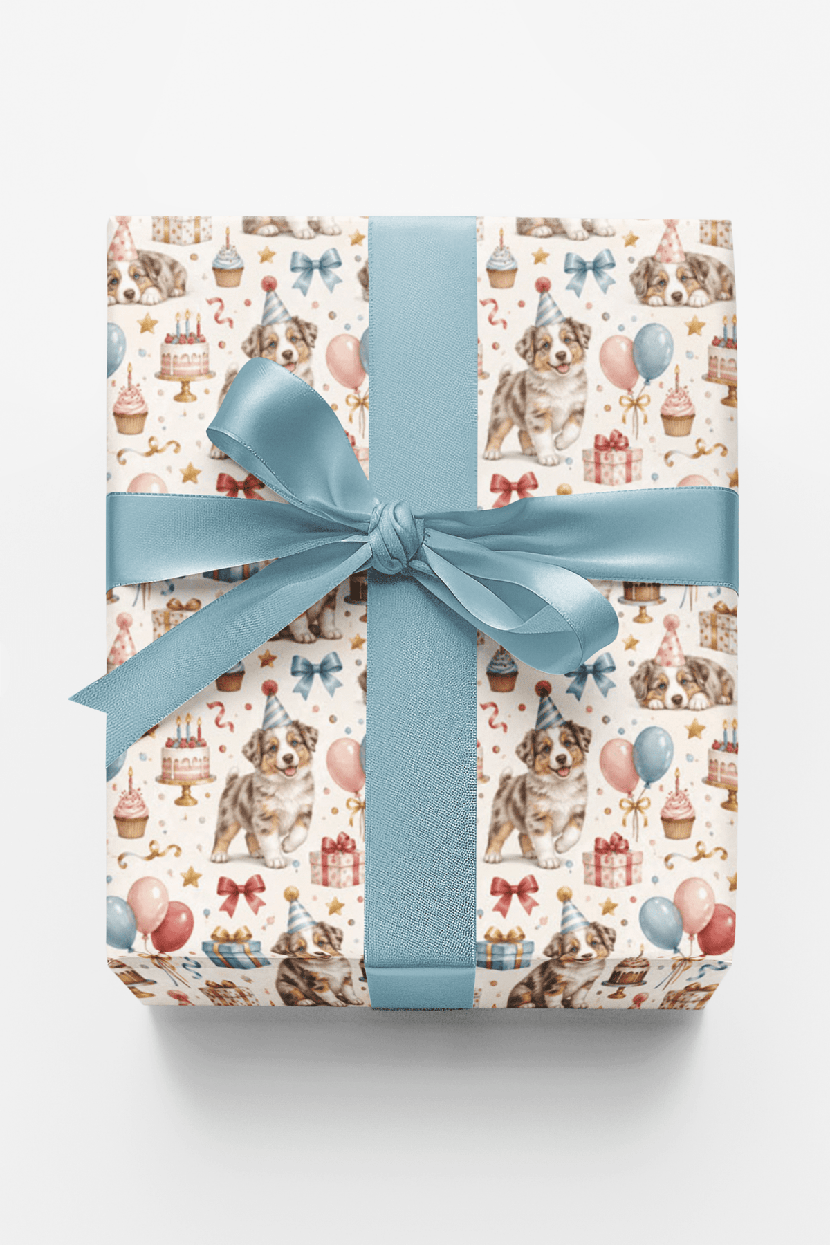 Birthday Party Red merle Aussie Aussie Wrapping Paper - London Penny Gift Wrap