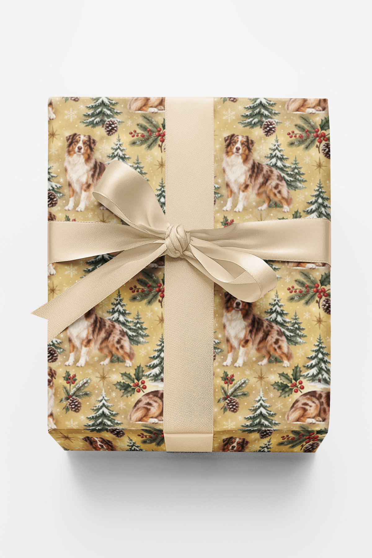 Australian Sheperd Winter Forest Wrapping Paper