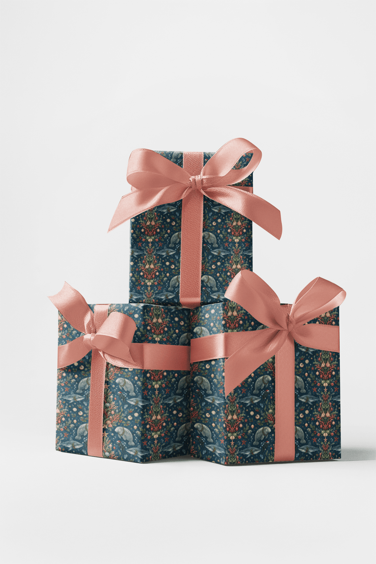 Underwater Christmas Tree Wrapping Paper - London Penny Gift Wrap