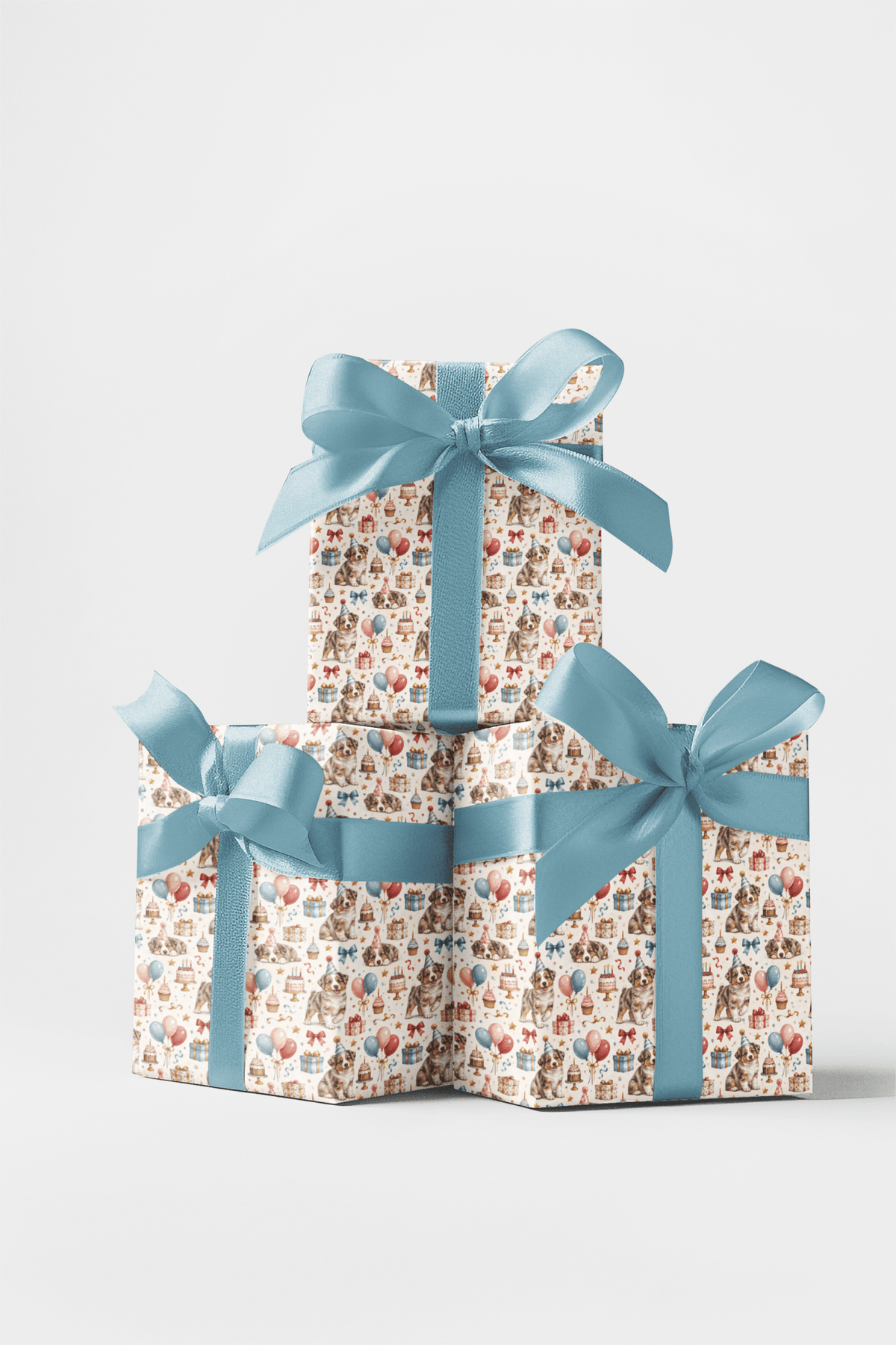 Birthday Party Red merle Aussie Aussie Wrapping Paper - London Penny Gift Wrap