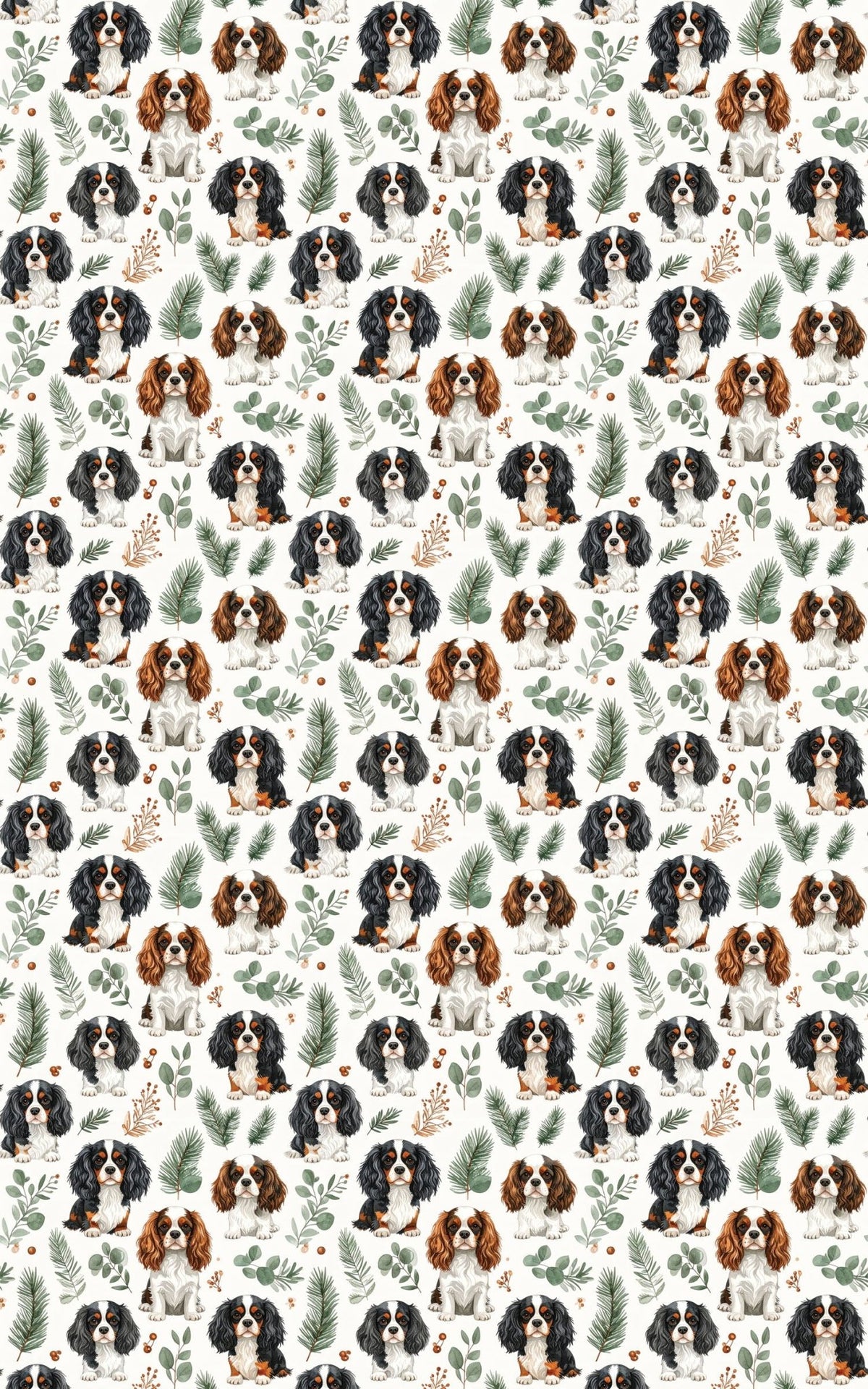 Classic Garden Spaniels Wrapping Paper - London Penny Gift Wrap