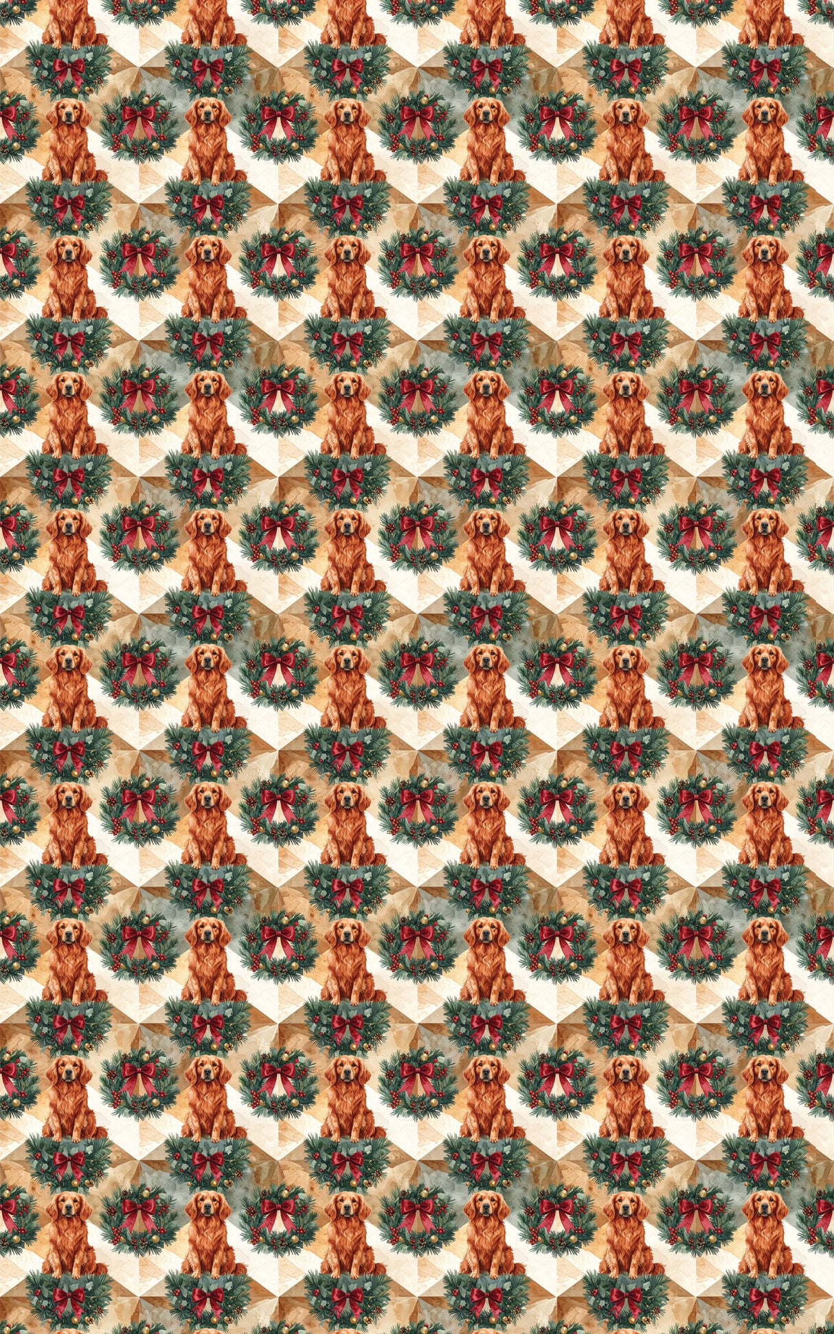 Victorian Christmas Golden Retrievers Wrapping Paper