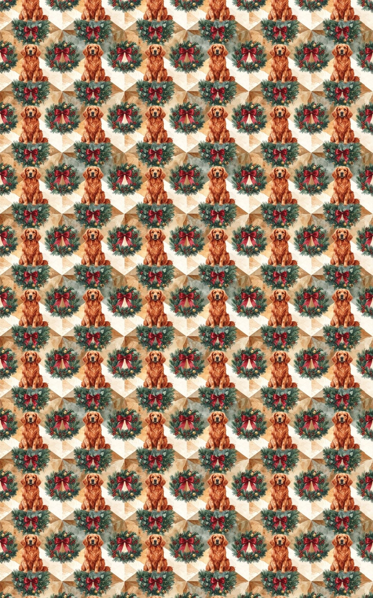 Victorian Christmas Golden Retrievers Wrapping Paper - London Penny Gift Wrap