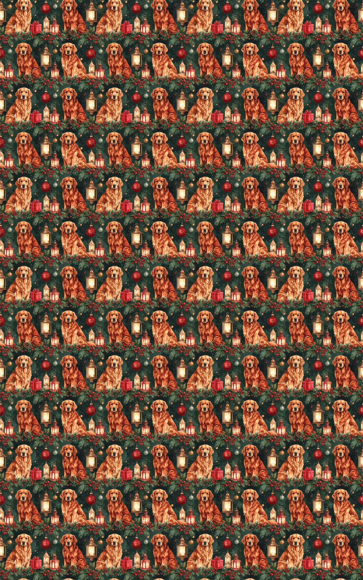 Cozy Fireplace Christmas Goldens Wrapping Paper