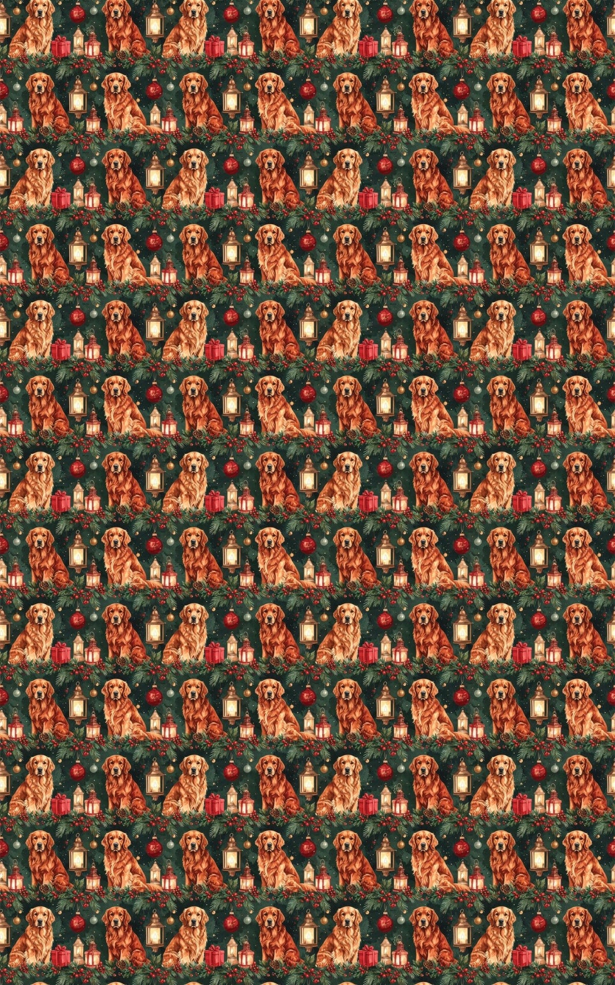 Cozy Fireplace Christmas Goldens Wrapping Paper - London Penny Gift Wrap