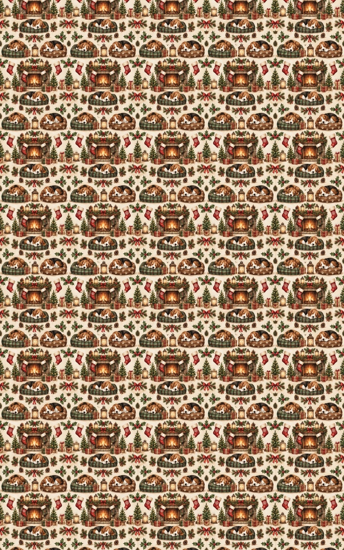 Fireside Beagle Dreams Wrapping Paper - London Penny Gift Wrap