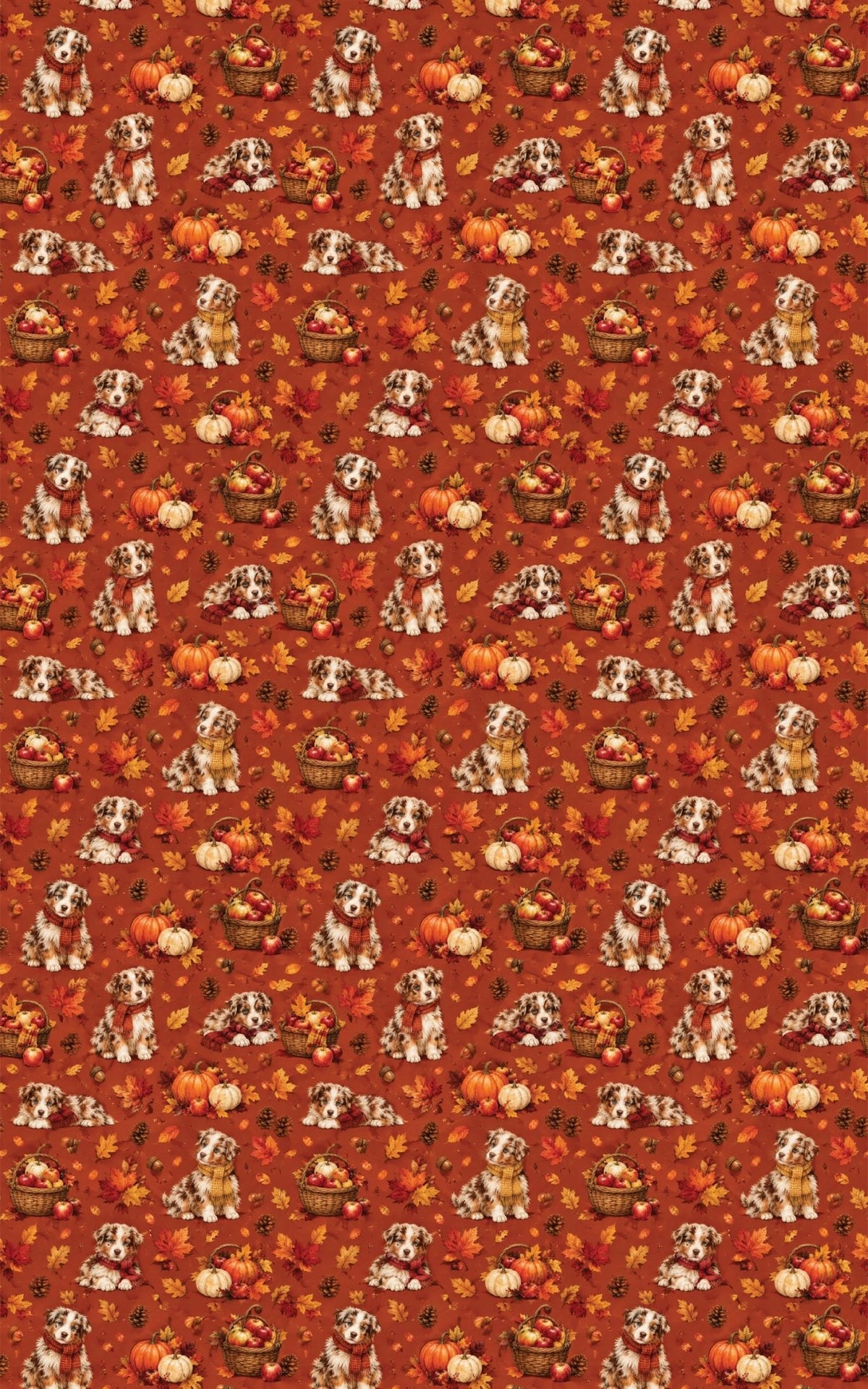 Red merle Aussie Autumn Harvest Wrapping Paper - London Penny Gift Wrap
