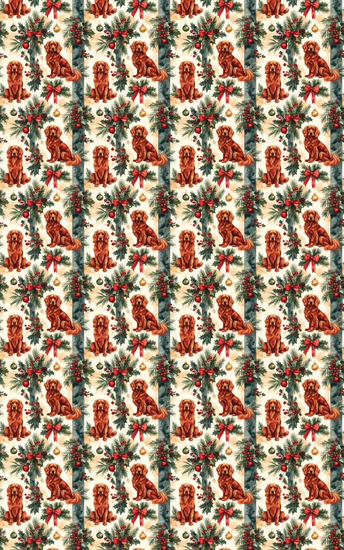 Classic Christmas Golden Retriever Wrapping Paper - London Penny Gift Wrap