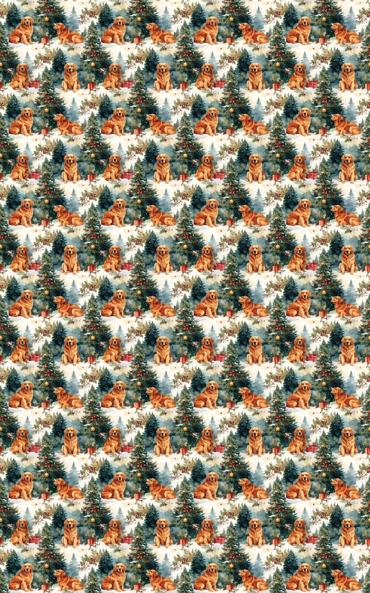 Snowy Christmas Golden Retrievers Wrapping Paper - London Penny Gift Wrap