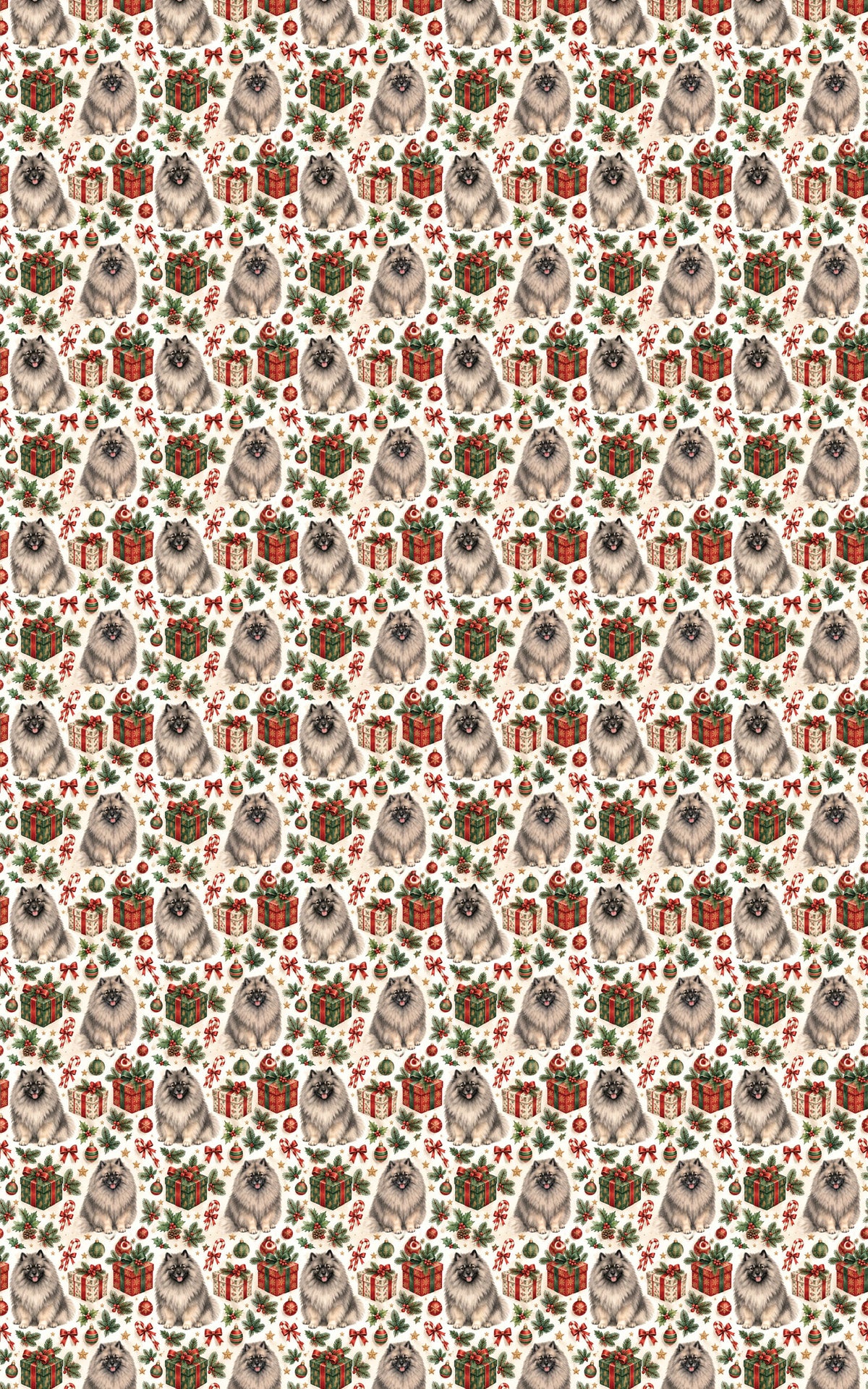 Keeshond Christmas Gift Parade Wrapping Paper