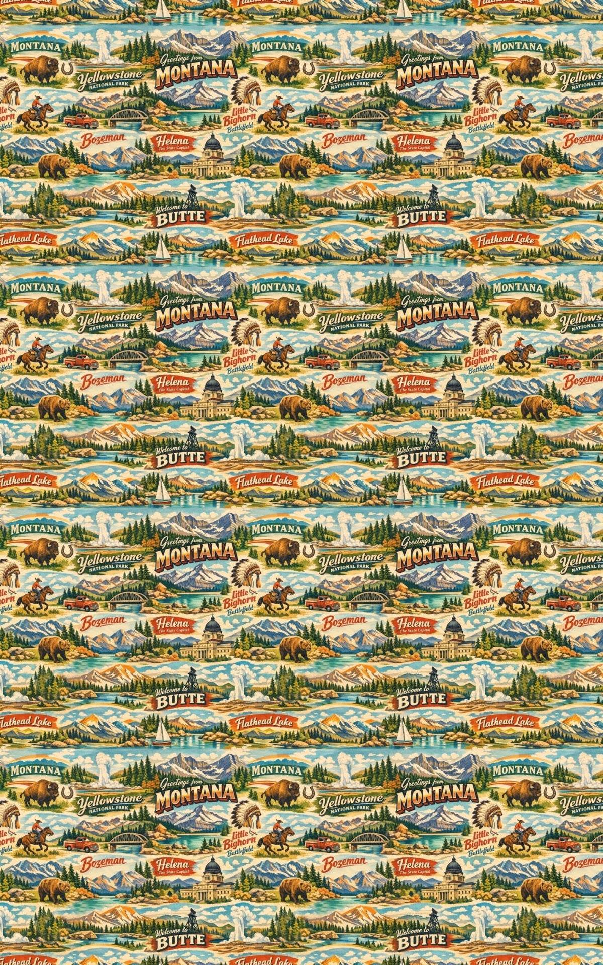 Montana Postcard Memories - London Penny Gift Wrap