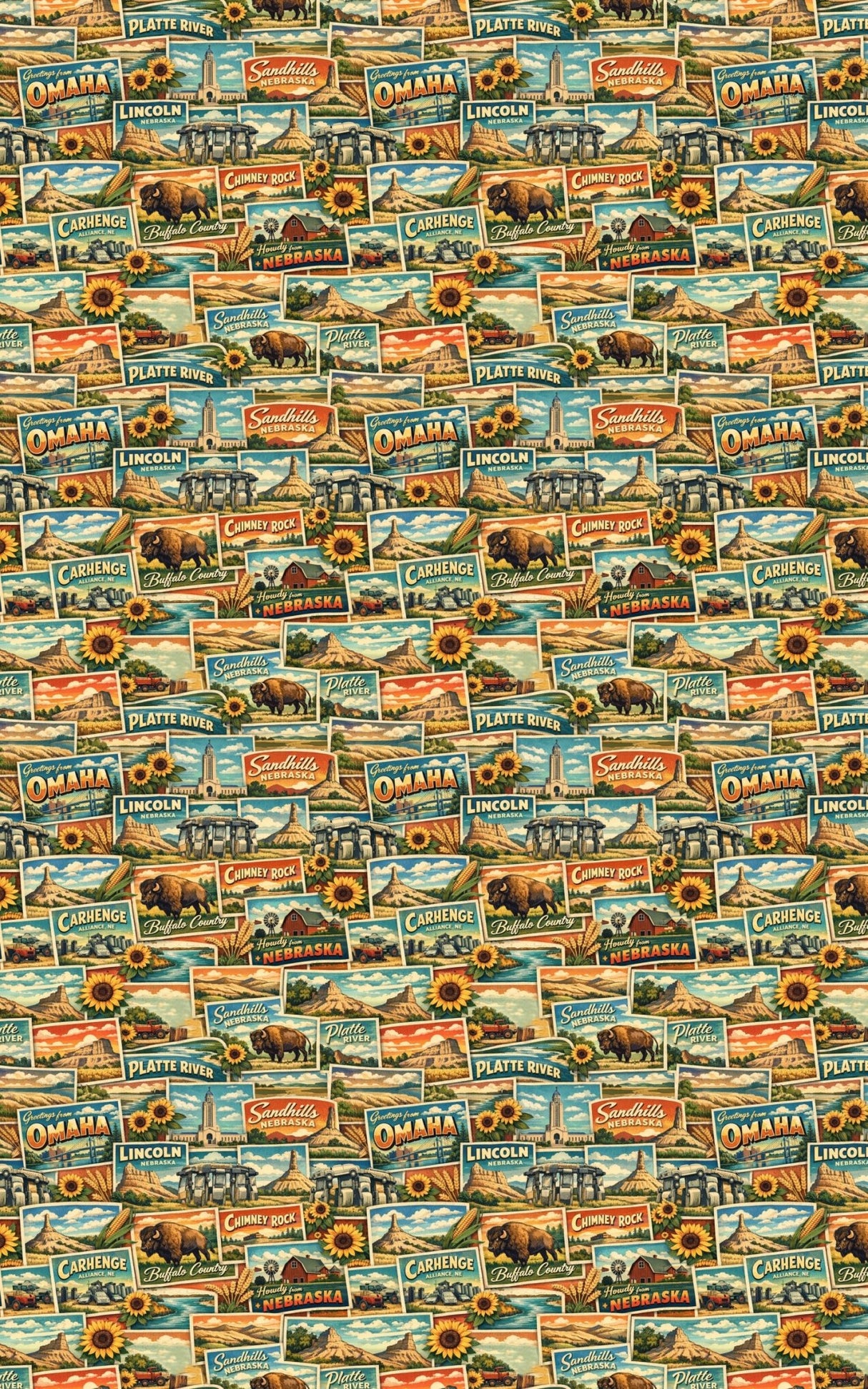 Nebraska Postcard Memories - London Penny Gift Wrap