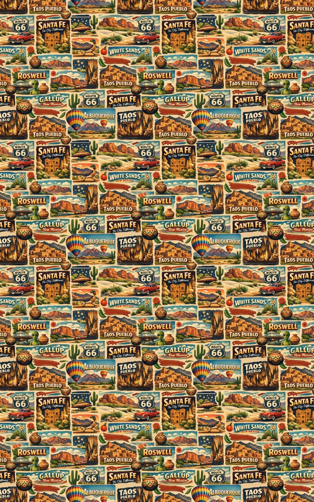 New Mexico Postcard Memories - London Penny Gift Wrap