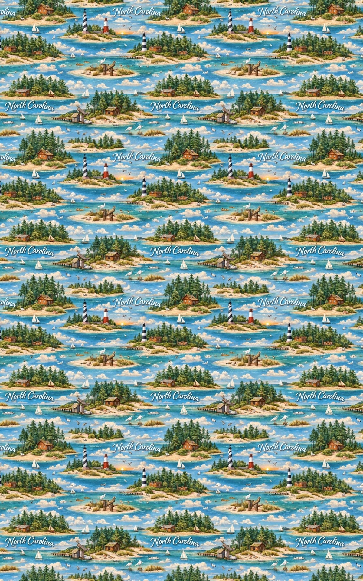 North Carolina Coastal & Pine - London Penny Gift Wrap