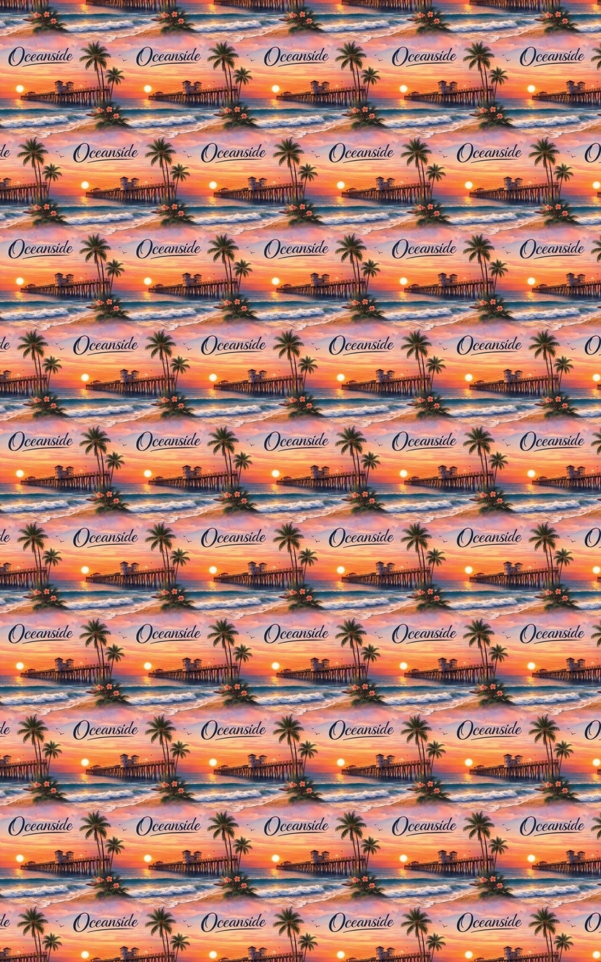 Oceanside Coastal Pier Glow - London Penny Gift Wrap