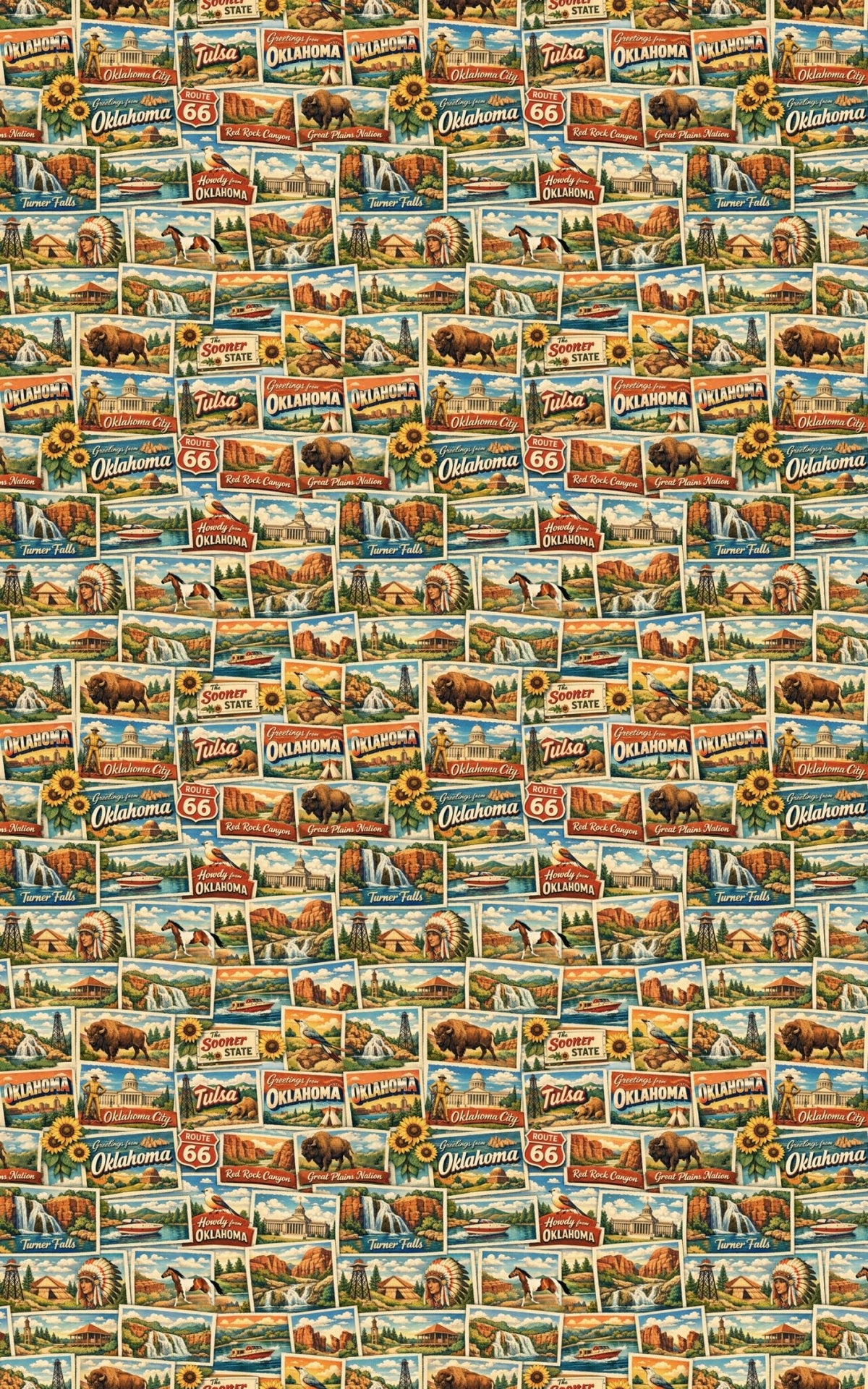 Oklahoma Postcard Memories - London Penny Gift Wrap