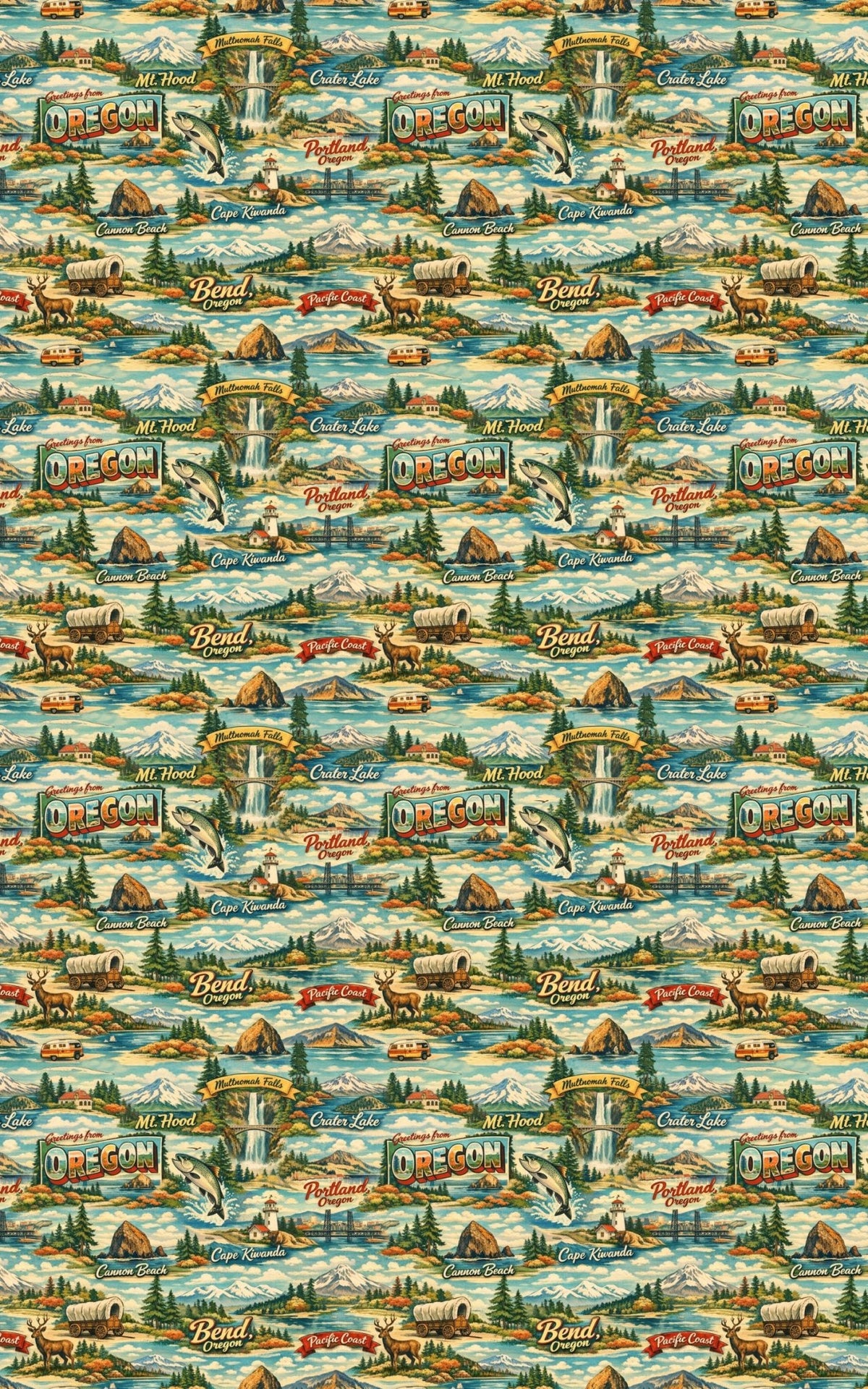 Oregon Postcard Memories - London Penny Gift Wrap