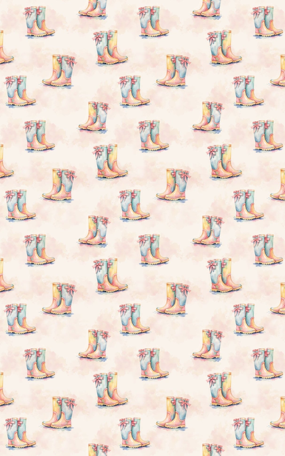 Pastel Rainboot Parade - London Penny Gift Wrap