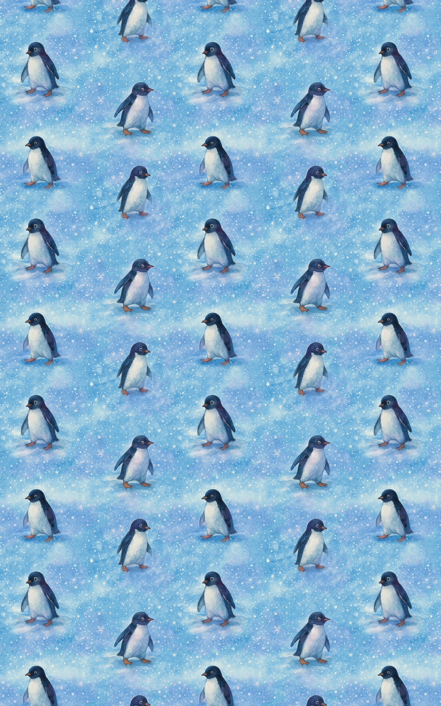 Penguins in the Snow