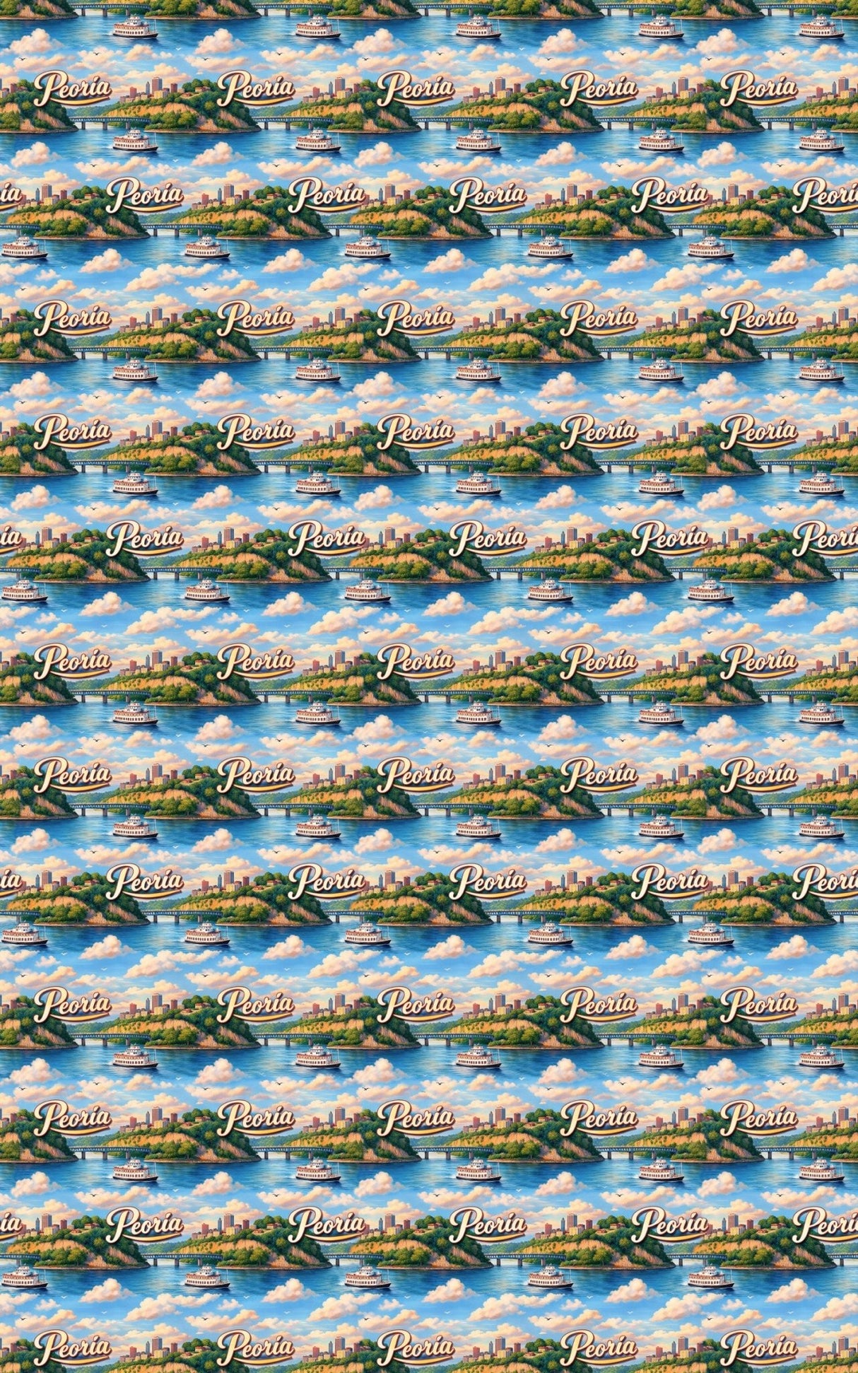 Peoria River City Glow - London Penny Gift Wrap