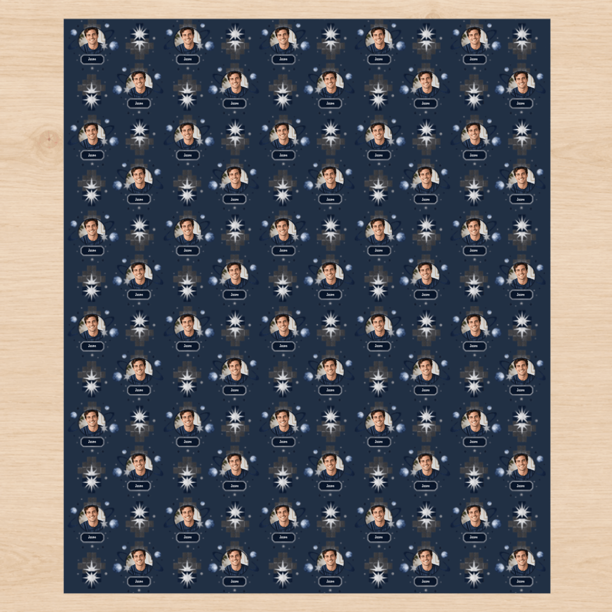 Personalized Celestial Grid & Orbit Wrapping Paper | Custom Gift Wrap - London Penny Gift Wrap