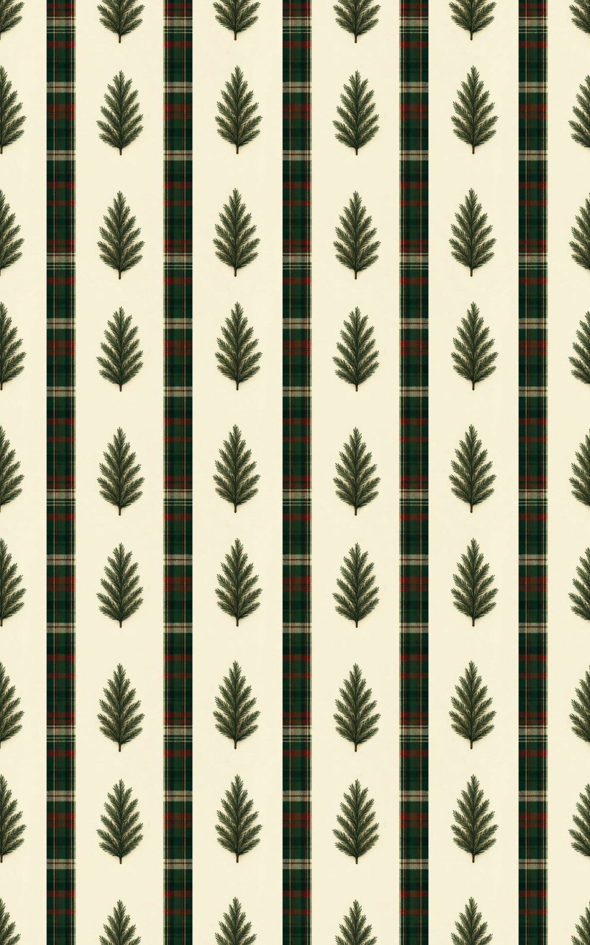 Pine & Plaid Stripe - London Penny Gift Wrap