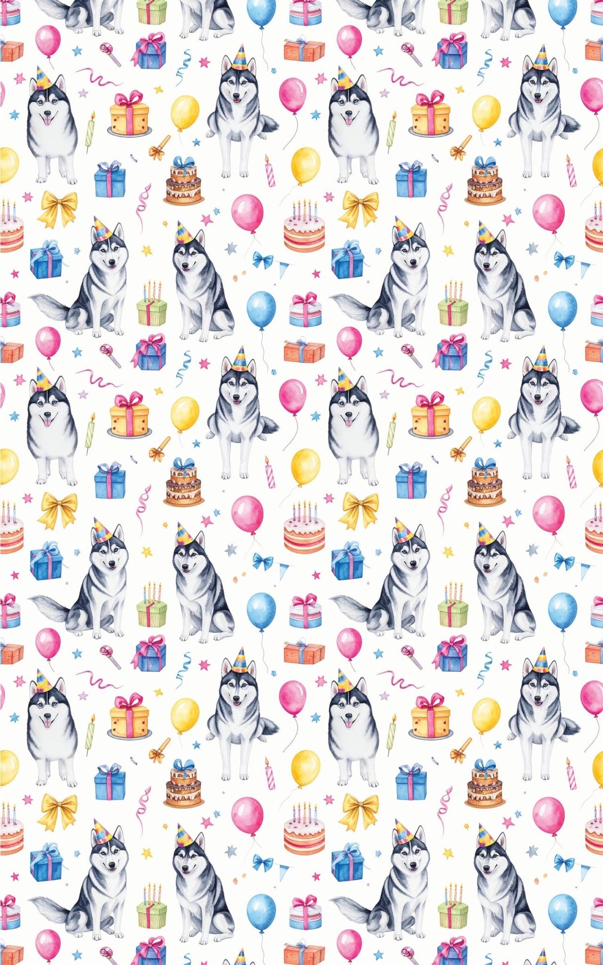 Joyful Alaskan Huskies (Alaskan Husky) Wrapping Paper - London Penny Gift Wrap