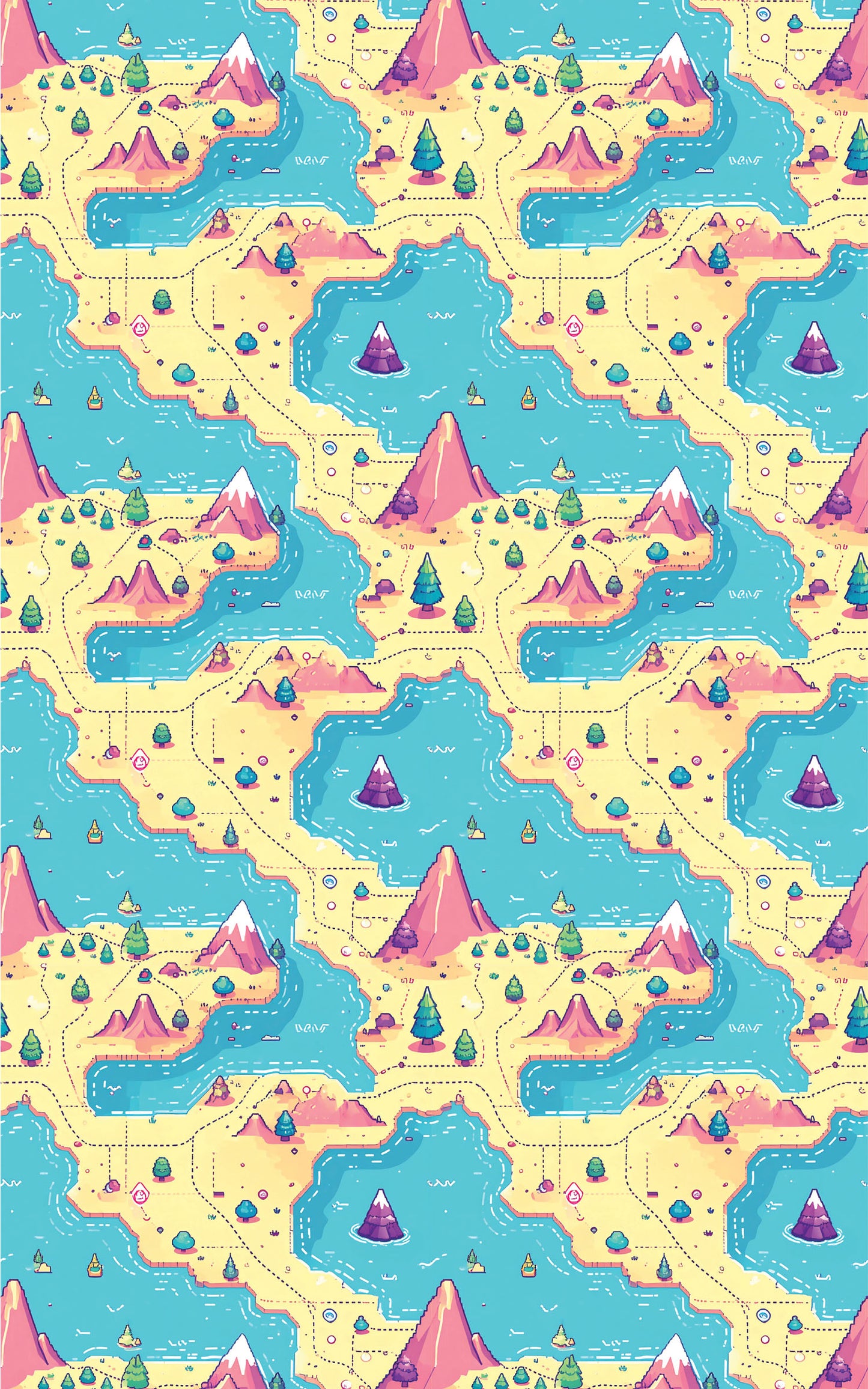 Retro Adventure Map Wrapping Paper