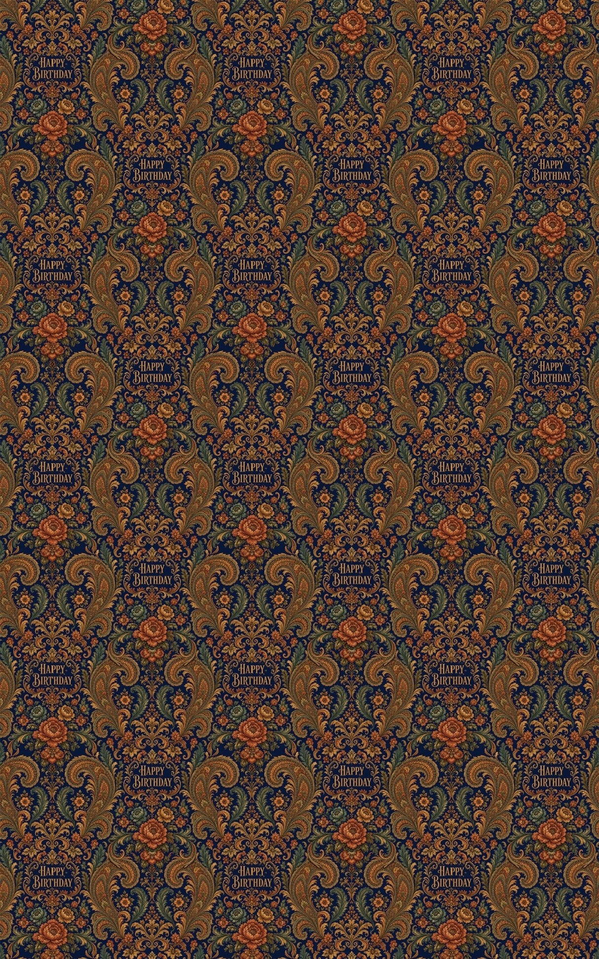Midnight Celebration Baroque Wrapping Paper - London Penny Gift Wrap