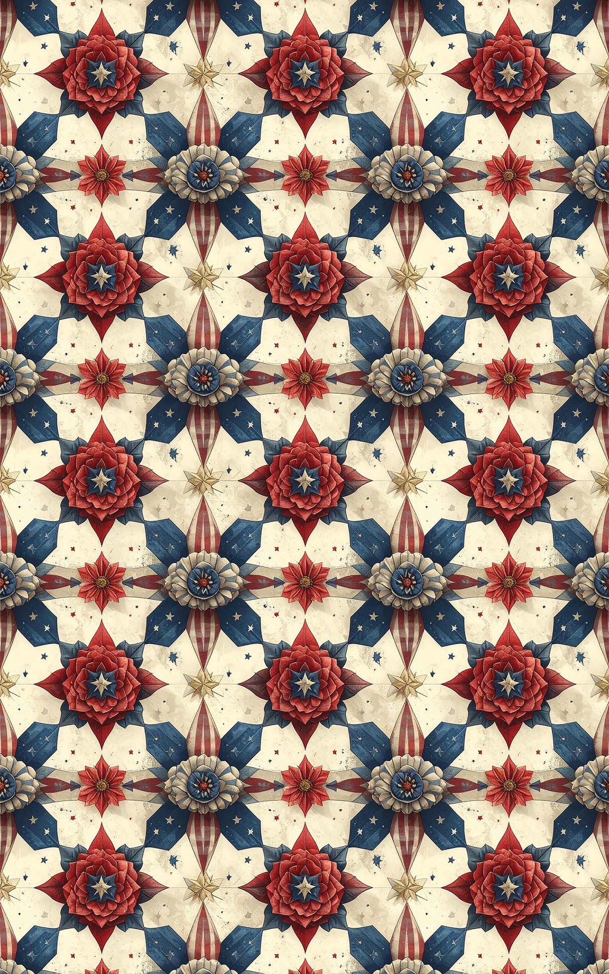 Americana Ribbon Rosettes Wrapping Paper - London Penny Gift Wrap