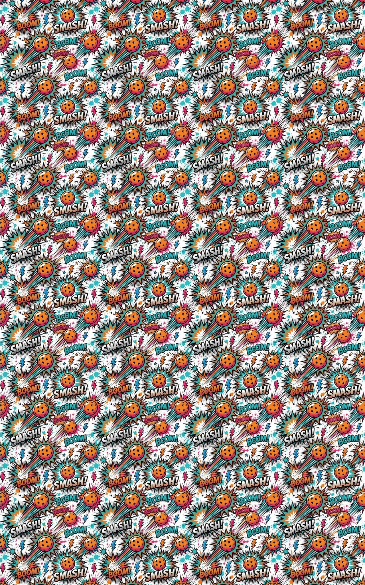 Comic Pop Pickleball Glossy Wrapping Paper - London Penny Gift Wrap