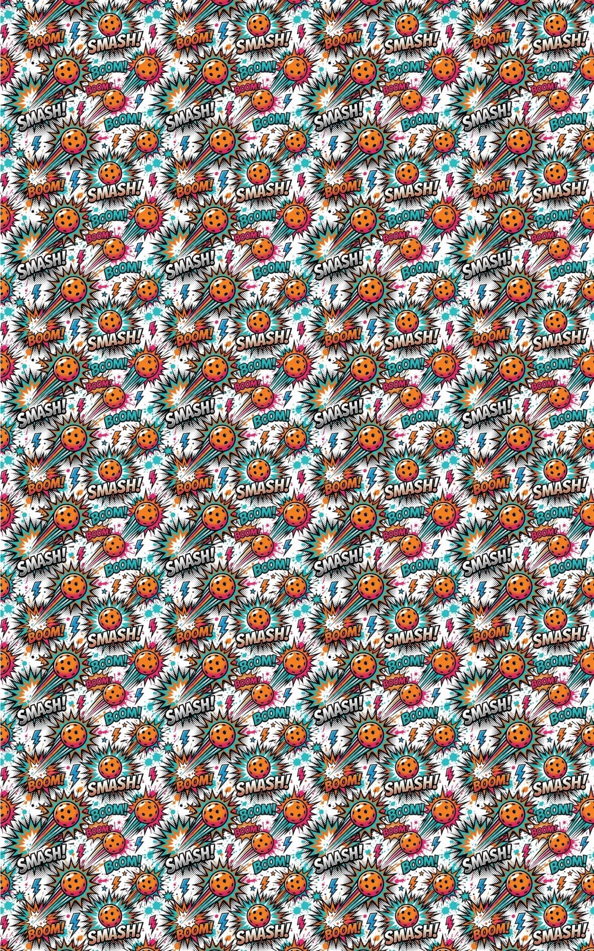 Comic Pop Pickleball Glossy Wrapping Paper - London Penny Gift Wrap