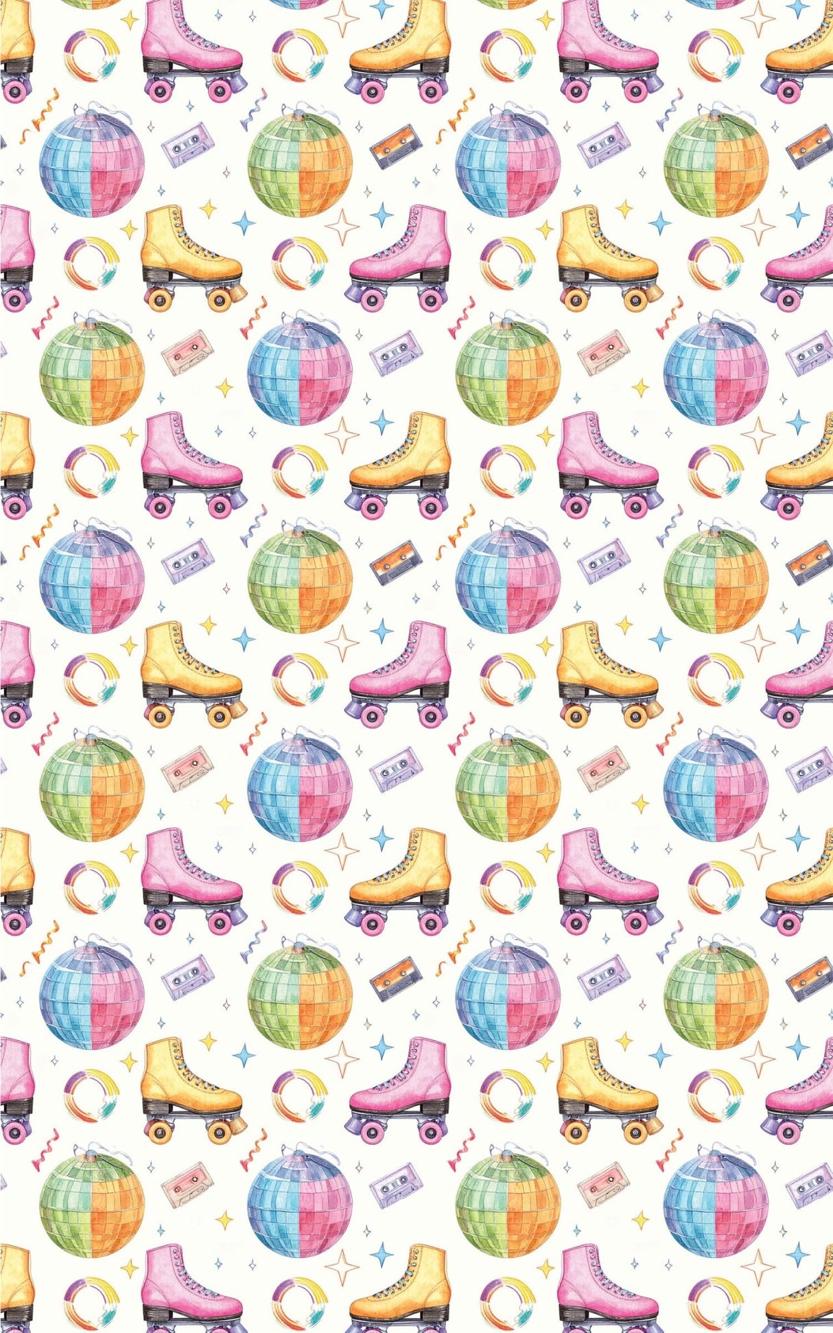 Retro Roller Rink Memories Wrapping Paper - London Penny Gift Wrap