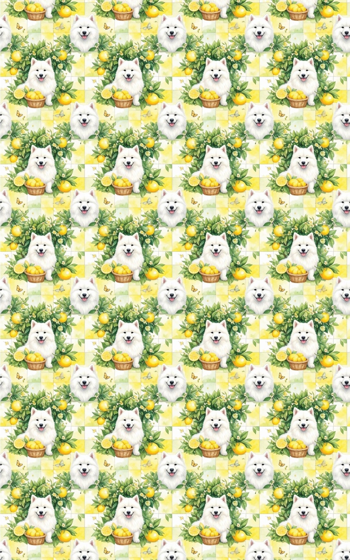 Samoyed Lemon Orchard Wrapping Paper - London Penny Gift Wrap