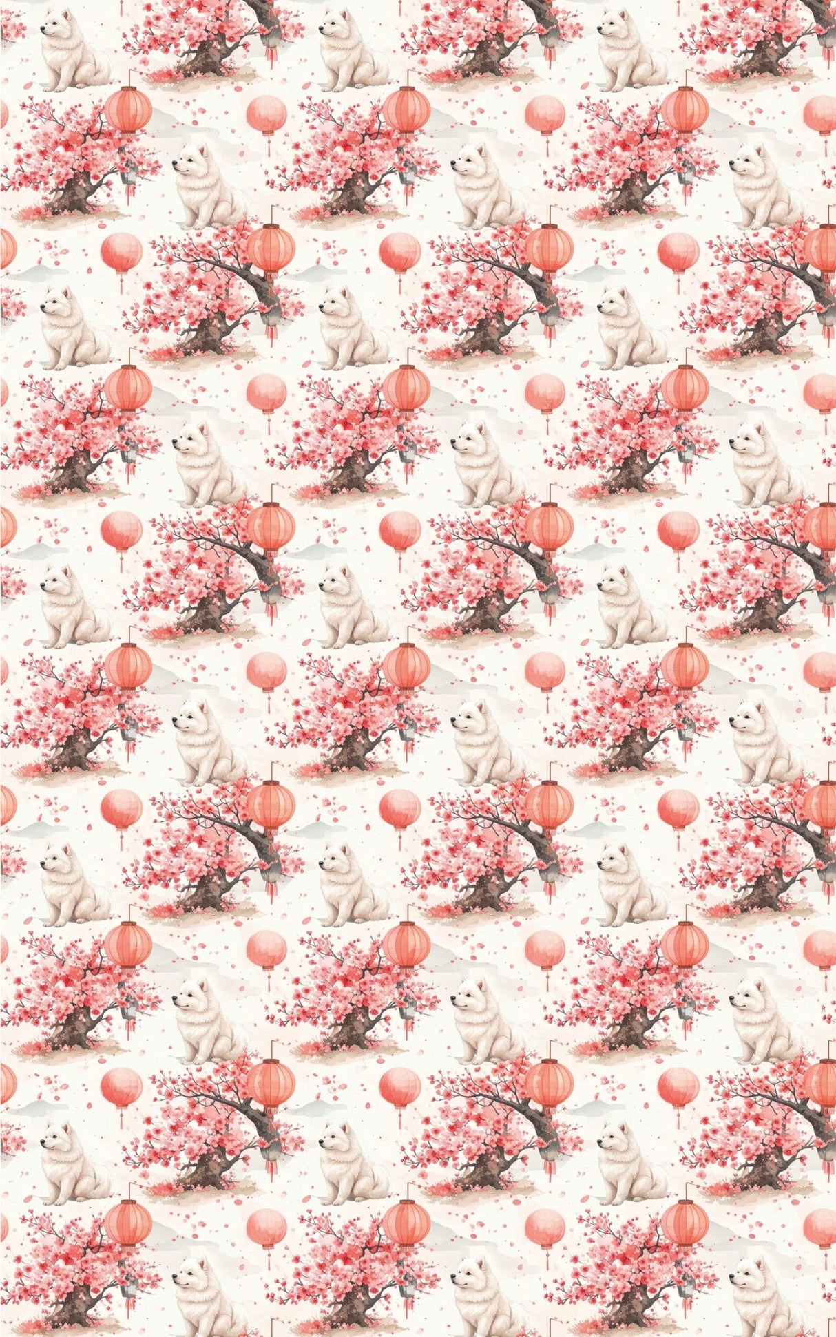 Samoyed Cherry Blossom Festival Wrapping Paper - London Penny Gift Wrap